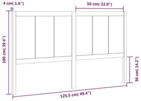 Cabeceira de cama 125,5x4x100 cm pinho maciço castanho mel