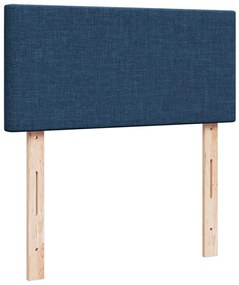 Cama com molas/colchão 90x200 cm tecido azul