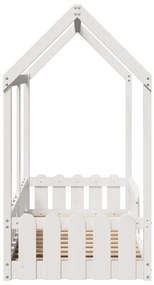 Cama infantil formato casa 70x140 cm pinho maciço branco