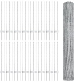 Postes de Cerca vidaXL 22 pcs U-Channel 100 cm Aço Galvanizado, Cerca
