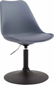 Conjunto de 4 cadeiras de sala de jantar Maverick em plástico com estrutura preta 76-81 x 48 x 57 cm Cinzento