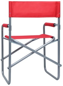 Cadeiras de realizador 2 pcs aço vermelho