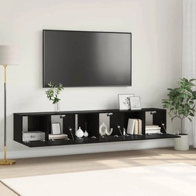 vidaXL Conjunto de Gabinete de TV Carvalho Preto Madeira engenheirada