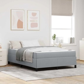 vidaXL Cama Box Cinzento-claro 140 x 200 cm tecido