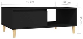 Mesa de centro 90x60x35 cm derivados de madeira preto