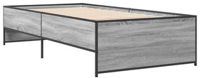 Estrutura cama 100x200 cm derivados madeira/metal cinza sonoma