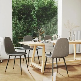 vidaXL Cadeiras de jantar 4 pcs tecido cinzento-claro