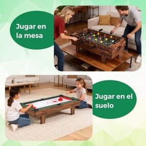 Mesa de jogos 4 em 1 81 x 43 x 30,5 cm com matraquilhos, bilhar, pingue-pongue e hóquei para crianças Café