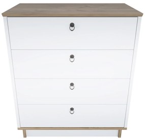 Cômoda Sahra – Branco Nogueira – 72x83,1x42 cm