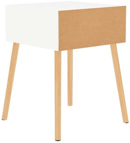 Mesas de cabeceira 2 pcs derivados de madeira branco brilhante