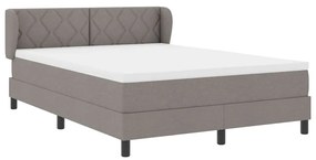 Cama Box Spring com Colchão Taupe 160x200 cm em Tecido