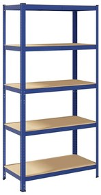 5-Layer Storage Shelf Blue Steel&amp;Madeira de engenharia