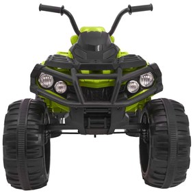 Moto 4 elétrica para crianças 12V 2x45W ATV com Rodas Espuma EVA, Assento couro ecológico, som Crianças Até 30Kg Verde