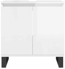 Armário casa banho 58x33x60 cm deriv. madeira branco brilhante