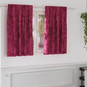 vidaXL Cortinas 2 pcs com Ilhós Bordô 140x140 cm