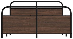 Estrutura cama sem colchão 160x200 cm metal carvalho castanho