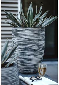 Capi Vaso elegante e baixo Nature Rib 36x47 cm antracite KOFZ782