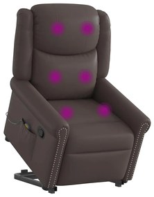 Poltrona massagens reclinável elevatória couro artificial