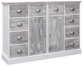 vidaXL Aparador com 10 gavetas 113x30x79 cm madeira cinzento