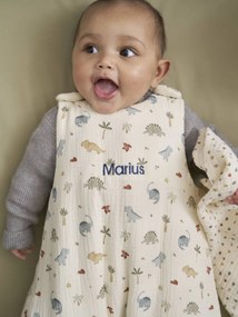 Saco de bebé personalizável, em gaze de algodão, MINISAURUS multicolor