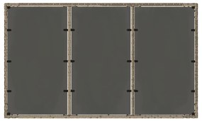 Mesa de jardim com tampo de vidro 150x90x75 cm vime PE cinzento