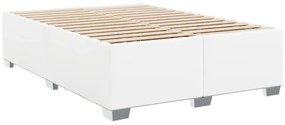 Estrutura de cama 140x200 cm couro artificial branco