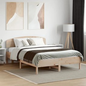 vidaXL Cama sem colchão 135x190 cm madeira de pinho maciça