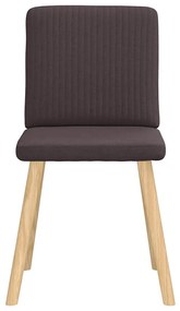 Cadeiras de jantar 4 pcs tecido castanho-escuro