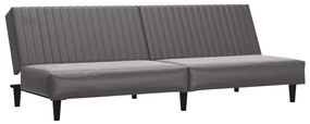 2 pcs conjunto de sofás couro artificial cinzento