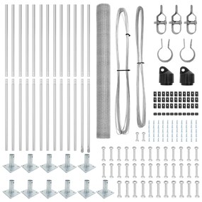 Conjunto de Cercas Conjunto de 2 Aço galvanizado 25 x 1,5 m