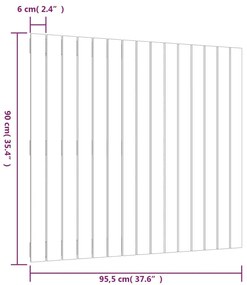 Cabeceira de parede 95,5x3x90 cm pinho maciço castanho-mel