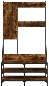 Bengaleiro c/ arrumação de calçado 100x40x184cm carvalho fumado