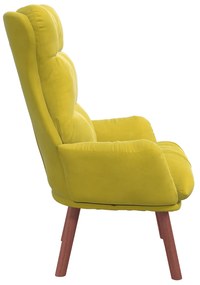 Poltrona Relaxante Veludo Amarelo