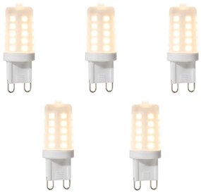 Conjunto de 5 Lâmpadas LED G9 Dimerizáveis 3W 280lm 2700K