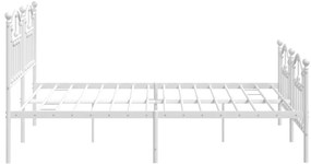Estrutura de cama com cabeceira e pés 160x200 cm metal branco