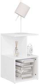 Mesas de cabeceira 2 pcs 35x35x55cm derivados de madeira branco
