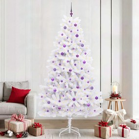 vidaXL Árvore de Natal Articulada Artificial Branco 240 cm PVC e Aço