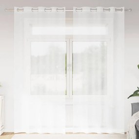 Cortinas com cortinas 2 pcs Branco 140 x 225 cm Poliéster