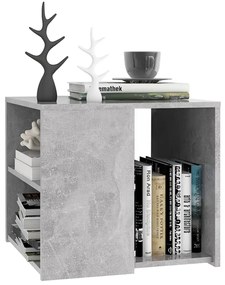 Mesa de apoio 50x50x45 cm derivados de madeira cinzento cimento