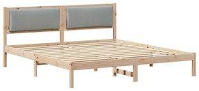 vidaXL Estrutura da Cama com cabeceira Cinzento-claro 180 x 200 cm