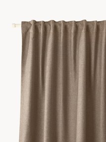Cortinas opacas com multi-banda Jensen, conjunto de 2, L 130 cm