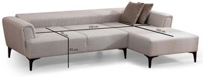 Sofá-Cama de Canto Hamlet – Ecru – 270x140 cm