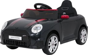 Carro elétrico para Crianças Mini Cooper 12V, Rodas Eva, Assento Couro ecológico Preto