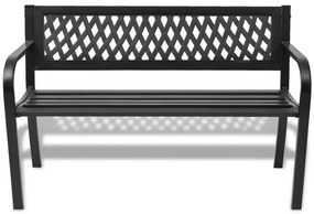 Banco de jardim 118 cm aço preto