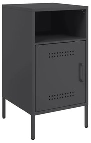 Mesas de cabeceira 2 pcs 36x39x68 cm aço preto