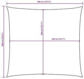 Para-sol estilo vela quadrado 4x4 m tecido oxford azul