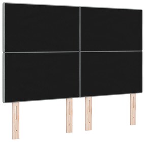 Cabeceira VidaXL Botões Estofada Cinza Claro 160 cm Tecido