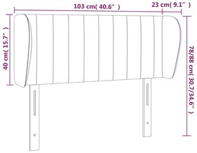 Cabeceira de cama c/ abas tecido 103x23x78/88 cm preto