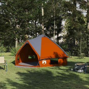 vidaXL Tenda Teepee com telhado Cinza e Laranja 490 x 410 x 210 cm