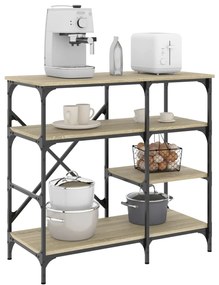 vidaXL Estante 90x40x84 cm derivados de madeira/metal carvalho sonoma
